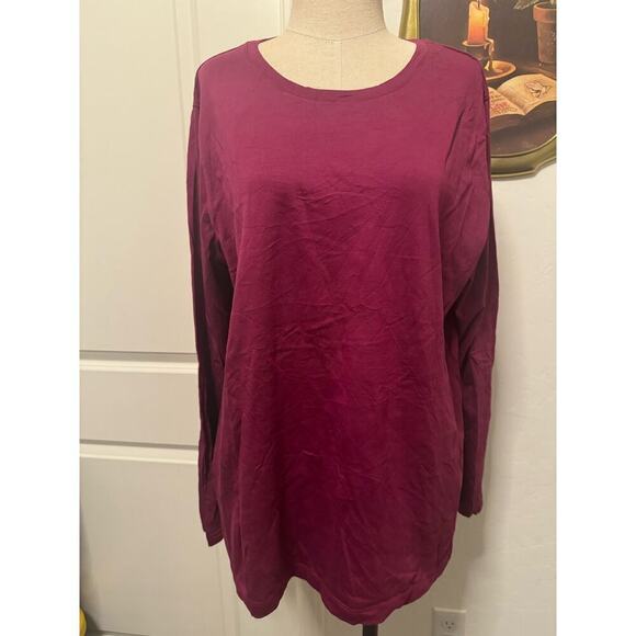 NWOT Lands' End Maroon Long Sleeve Shirt - Picture 1 of 4